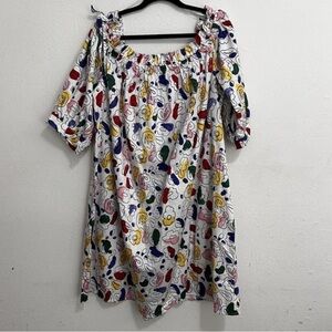 Eloquii Elements White Floral Off The Shoulder Trapeze Dress Women’s Size 22W